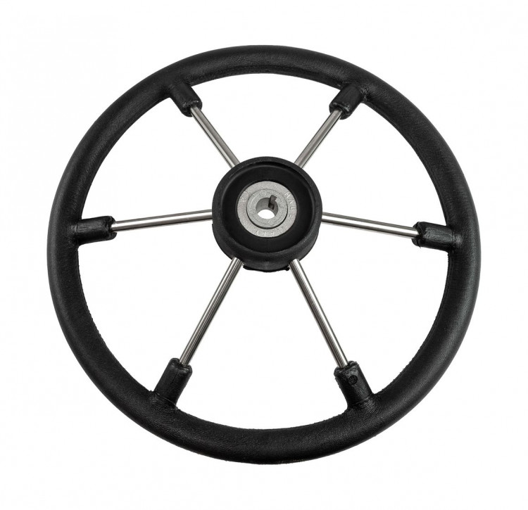 Рулевое колесо LEADER TANEGUM черный обод серебряные спицы д. 400 мм, арт. VN7400-01,          Volanti Luisi  Рулевое колесо LEADER TANEGUM черный обод серебряные спицы д. 400 мм, арт. VN7400-01,          Volanti Luisi