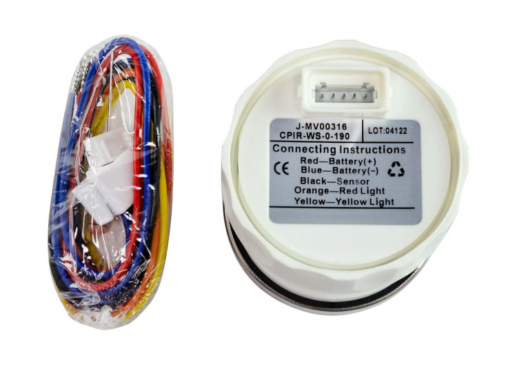 Трим-указатель 0-190 Ом, белый циферблат, нержавеющий ободок, д. 52 мм, Marine Rocket, арт. TMA0006WSMR,          Marine Rocket 