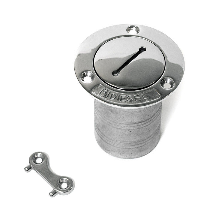 Горловина заливная SUNFINE 51мм прямая с ключом (Diesel), нержавеющая сталь, арт. SF30603-42,          SUNFINE MARINE 