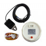 GPS-спидометр аналоговый 0-45 узлов, белый циферблат, нержавеющий ободок, выносная антенна, д. 85 мм 
