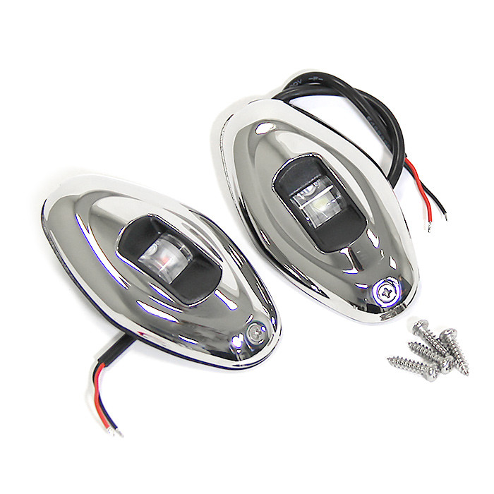 Огни бортовые светодиодные 91х48х14 мм, нержавеющая сталь, арт. B011028-SS,          Anheart Marine 