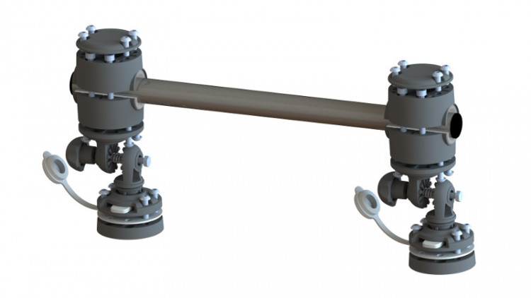 Рейлинг быстросъемный с регулировкой угла наклона 600мм, арт. 030220T,          Техномарин 