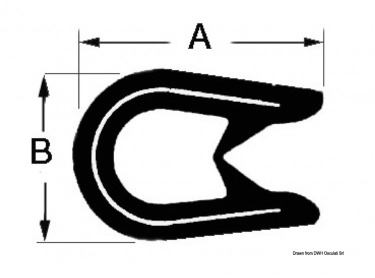 Профиль окантовочный, белый, 4-6 мм, арт. 44-491-05,          Osculati 