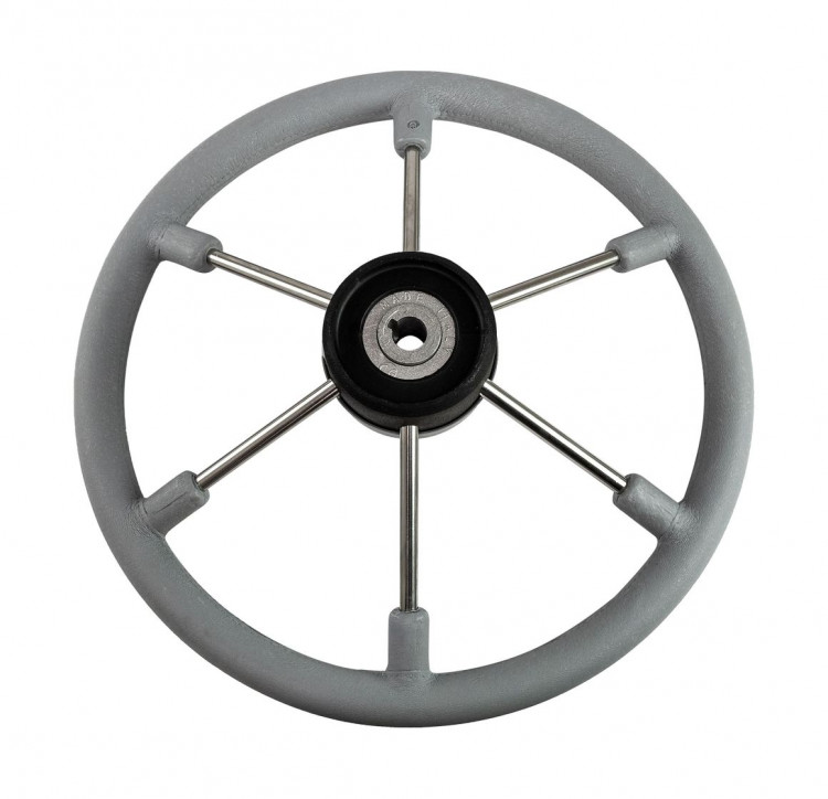 Рулевое колесо LEADER TANEGUM серый обод серебряные спицы д. 400 мм, арт. VN7400-03,          Volanti Luisi  Рулевое колесо LEADER TANEGUM серый обод серебряные спицы д. 400 мм, арт. VN7400-03,          Volanti Luisi