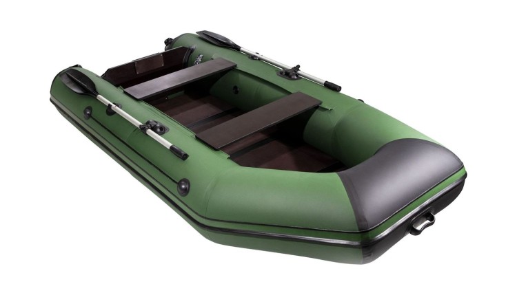 Надувная лодка ПВХ, АКВА 2900 слань-книжка киль, зеленый/черный, арт. 00199116,          АКВА 