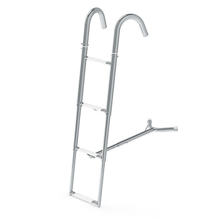 Трап телескопический носовой, 4 белых ступени (ширина 260 мм.), арт. 040107WT,          Техномарин 