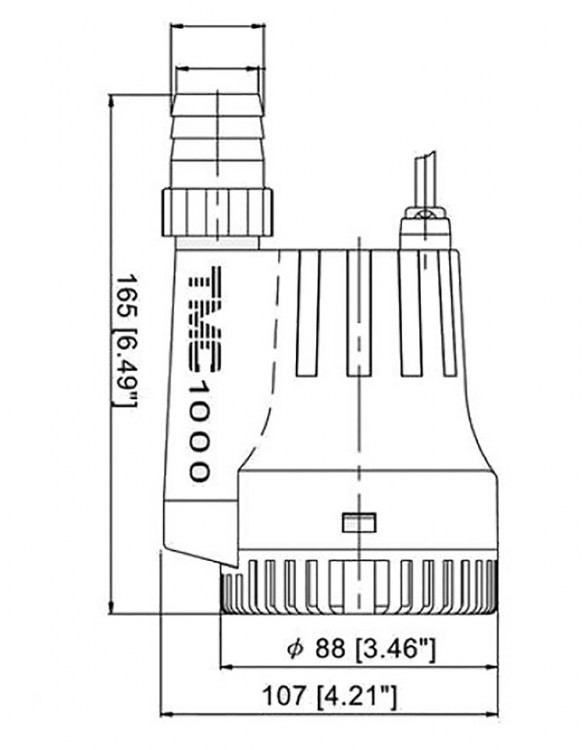 Трюмная помпа с вертикальным патрубком и рукояткой, 60 л/мин, 12 В, арт. 10247835,          TMC 