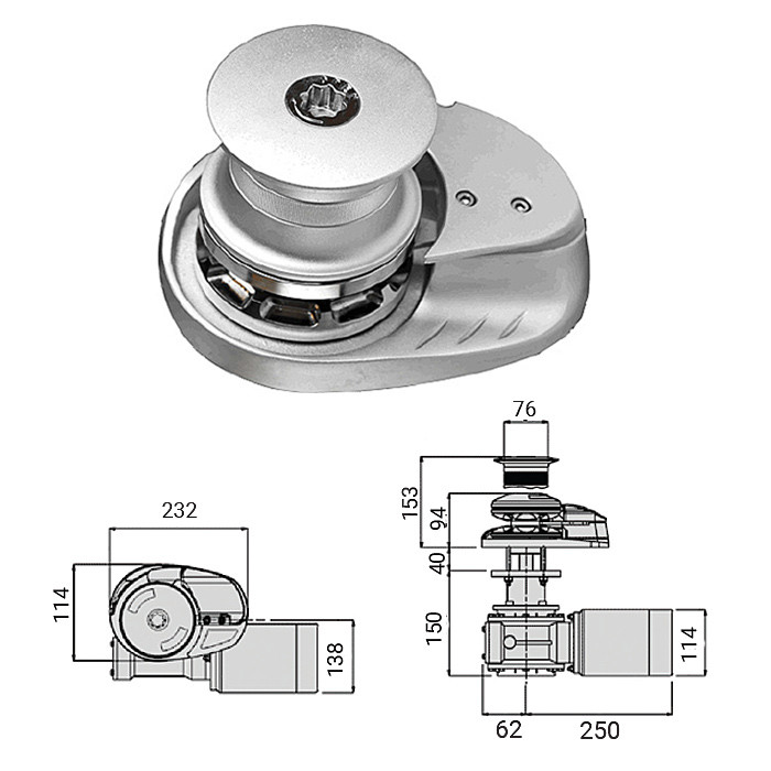 Лебедка якорная "X2" с барабаном, 1000Вт, 12В, цепь 6мм, арт. 600049,          LOFRANS  Лебедка якорная "X2" с барабаном, 1000Вт, 12В, цепь 6мм, арт. 600049,          LOFRANS