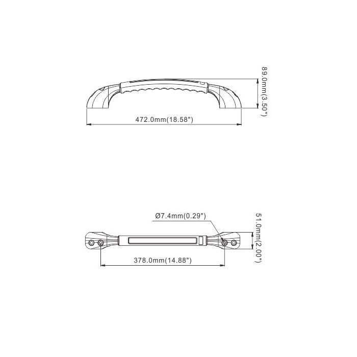 Ручка-поручень SEAFLO 472 мм, арт. SFDK1-03,          SeaFlo 