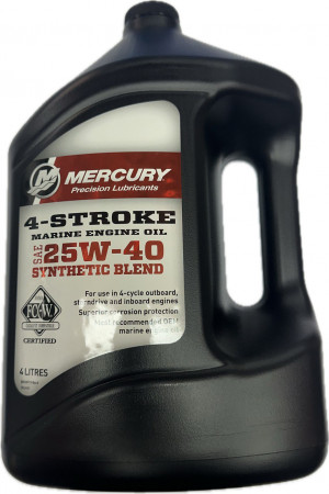 Моторное масло MERCURY 4-Stroke 25W40 Syntetic Blend, полусинтетическое, 4л, 8M0206956 