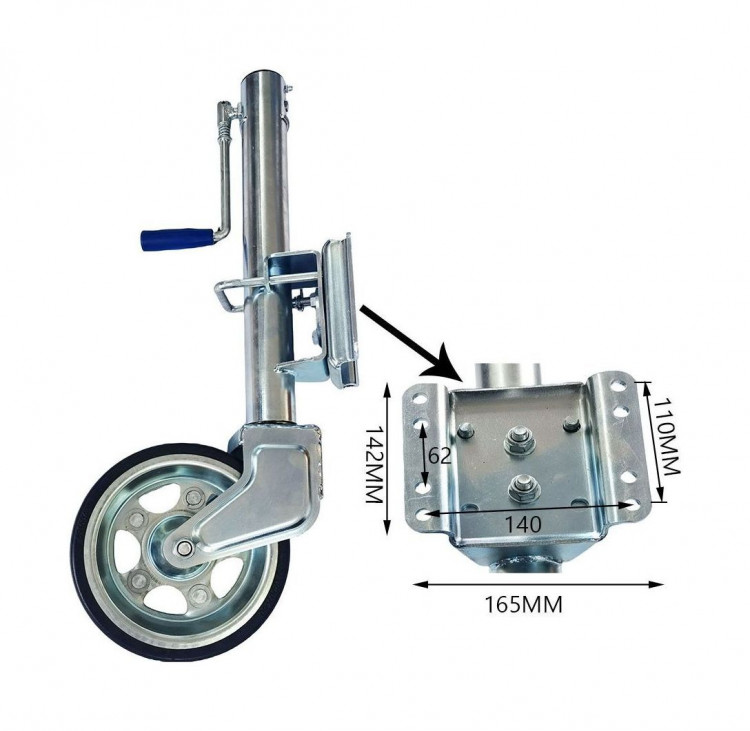Колесо опорное для прицепа с поворотным кронштейном, d=57, 230х80 мм, 500 кг, арт. 87269,          Ningbo Era Vehicle  Колесо опорное для прицепа с поворотным кронштейном, d=57, 230х80 мм, 500 кг, арт. 87269,          Ningbo Era Vehicle