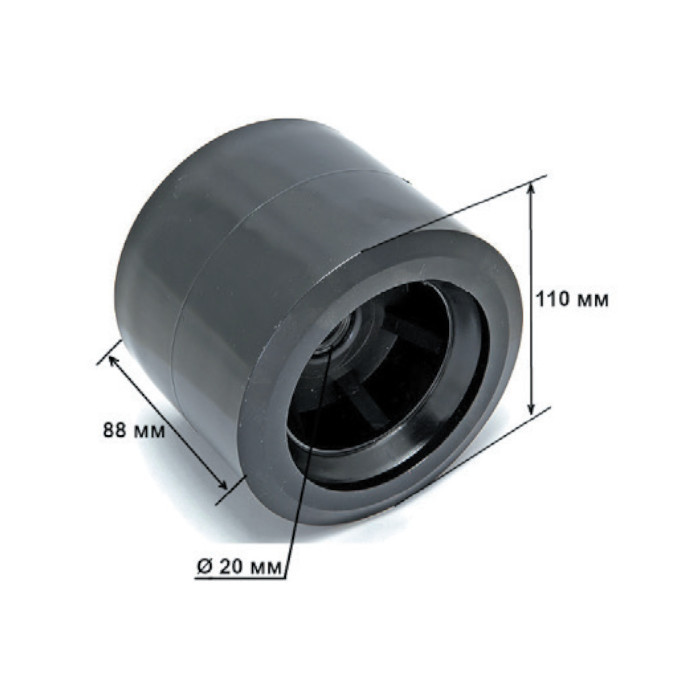 Ролик подкильный 110мм, черный пластик, арт. C11230,          Easterner 
