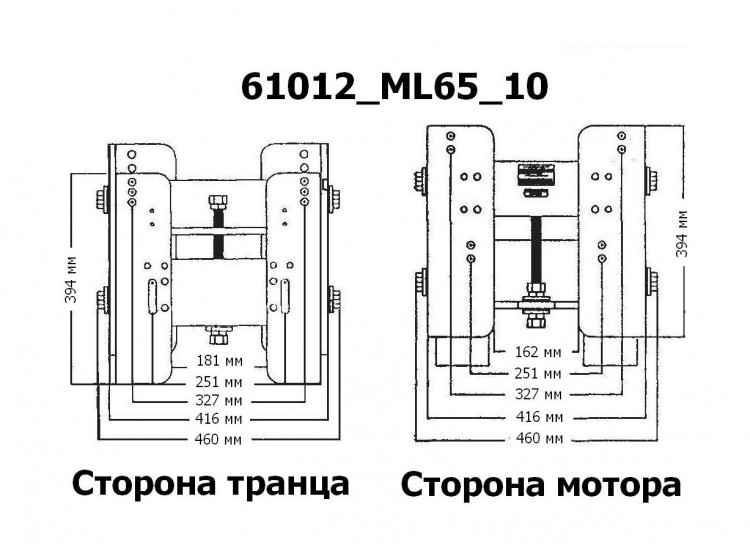 Подъёмник мотора ручной вертикальный 50-300 л.с. вынос 254 мм (Manual-Lift), CMC, арт. 61012_ML65_10,          CMC 