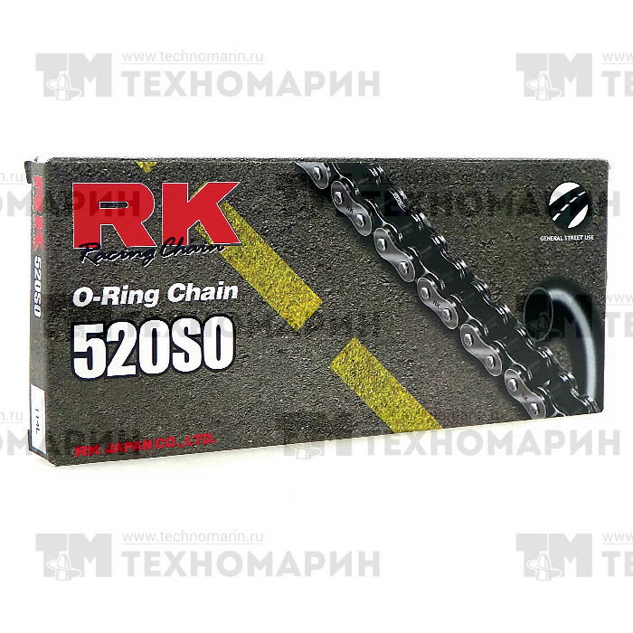 Цепь для мотоцикла/квадроцикла до 400 см³ (с сальниками O-RING) 520SO-114, арт. 520SO-114,          RK Chains 