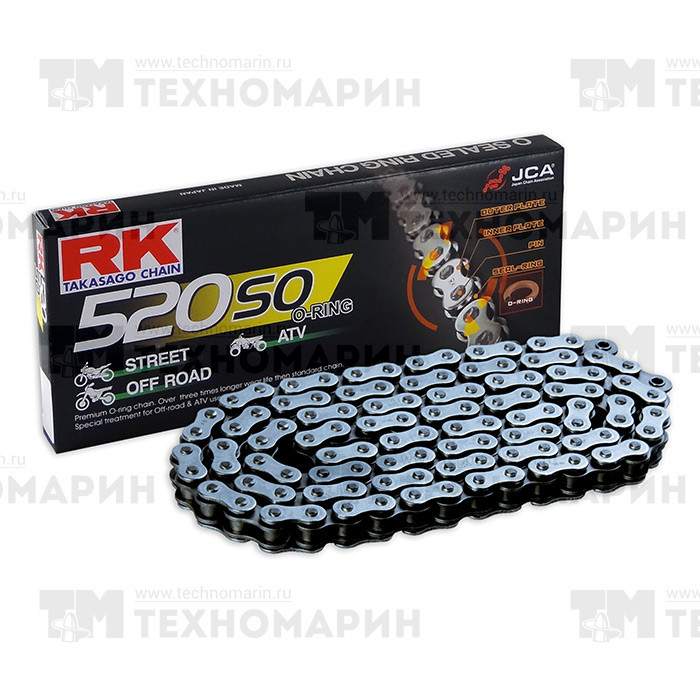 Цепь для мотоцикла/квадроцикла до 400 см³ (с сальниками O-RING) 520SO-114, арт. 520SO-114,          RK Chains 