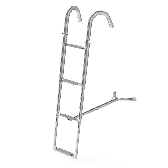 Трап телескопический носовой, 4 серых ступени (ширина 260 мм.), арт. 040107GT,          Техномарин 