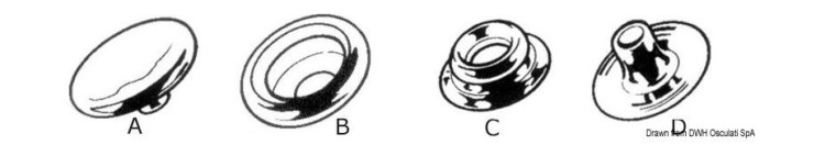 Защелка кнопки "B", нержавеющая сталь, Osculati, арт. 10-303-11B,          Osculati 