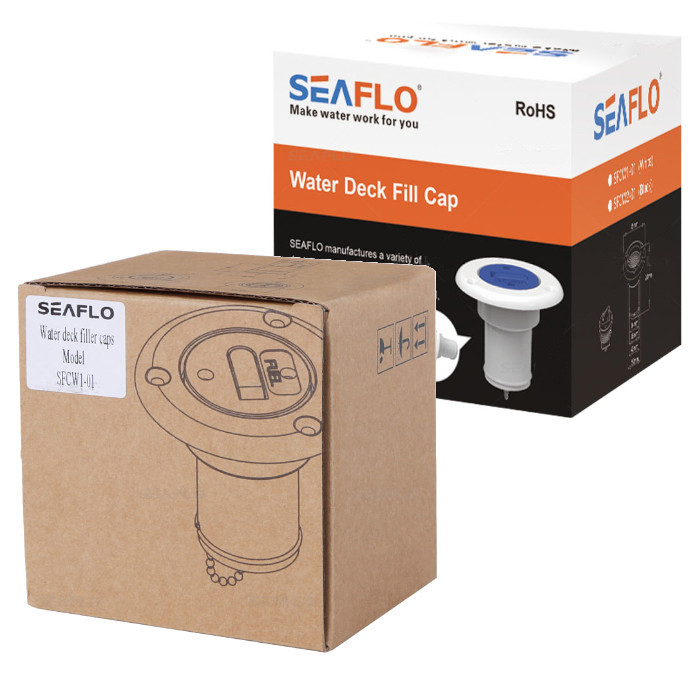Горловина заливная для бака под воду SEAFLO (Water) 38мм, белая, арт. SFCW1-01,          SeaFlo 