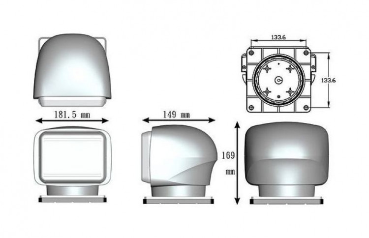Прожектор светодиодный стационарный, 210.000 кд, 12 В, с беспроводным пультом управления, арт. SL21061CW12VSS,          Allremote 