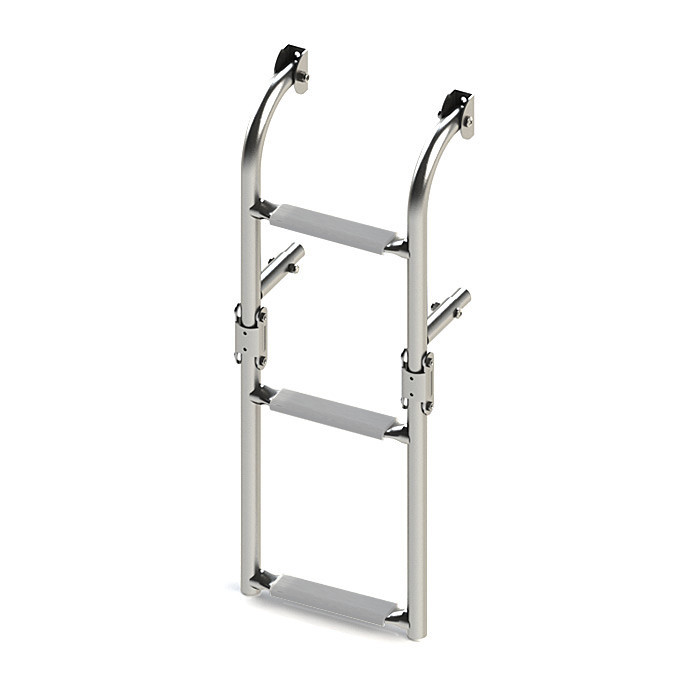 Трап складной с вертикальным креплением, 3 серых ступени (ширина 220 мм.), арт. 040171GT,          Техномарин 