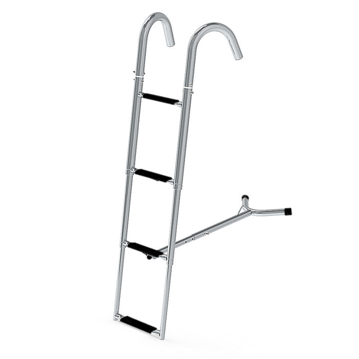 Трап телескопический носовой, 4 черных ступени (ширина 260 мм.), арт. 040107BT,          Техномарин 