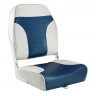 Кресло складное мягкое ECONOMY с высокой спинкой, цвет белый/синий 