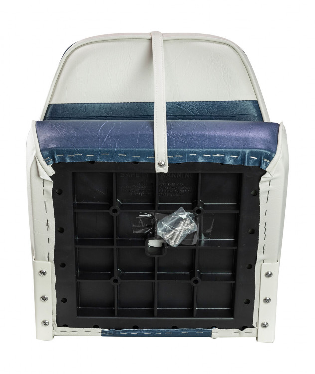 Кресло складное мягкое ECONOMY с высокой спинкой, цвет белый/синий, арт. 1040667,          Springfield  Кресло складное мягкое ECONOMY с высокой спинкой, цвет белый/синий, арт. 1040667,          Springfield