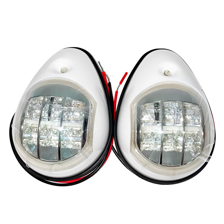 Светодиодные бортовые огни, пара, белый пластик, арт. 10251837,          Тайвань 