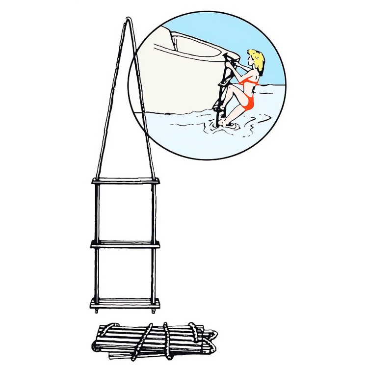 Трап веревочный, 4 ступеньки, арт. 10242445,          Osculati 