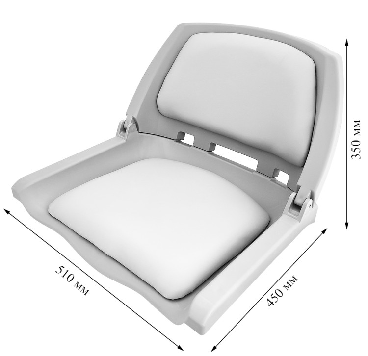 Сиденье с виниловыми подушками, серое с черным, арт. 10268288,  