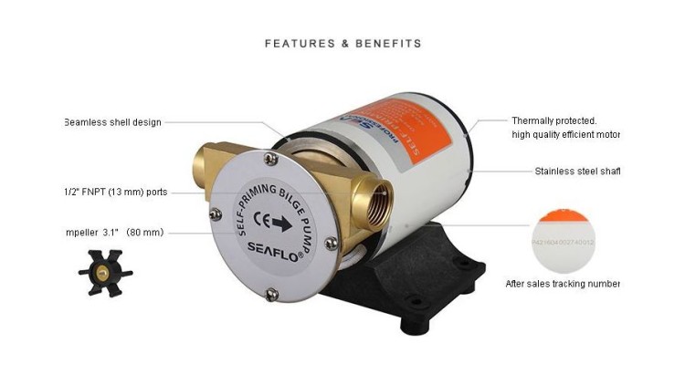 Помпа водоподающая 30(л/мин) 12 в, SeaFlo, арт. SFSP108000301,          SeaFlo 