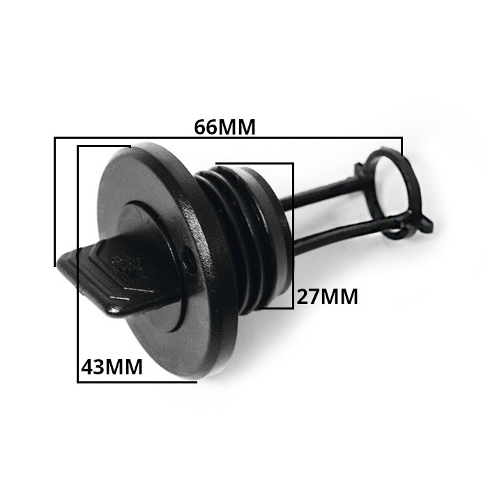 Заглушка дренажная круглая SUNFINE 43x66 мм, пластик черный, арт. SF20327-1,          SUNFINE MARINE 