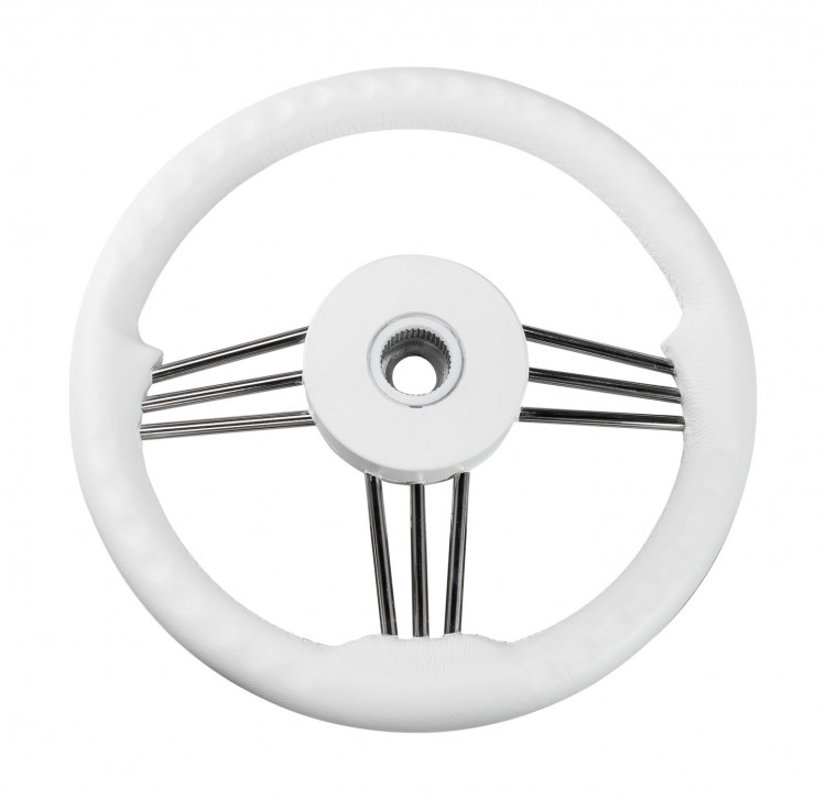 Рулевое колесо Osculati, диаметр 350 мм, цвет белый (имитация кожи), арт. 45-173-35,          Osculati  Рулевое колесо Osculati, диаметр 350 мм, цвет белый (имитация кожи), арт. 45-173-35,          Osculati