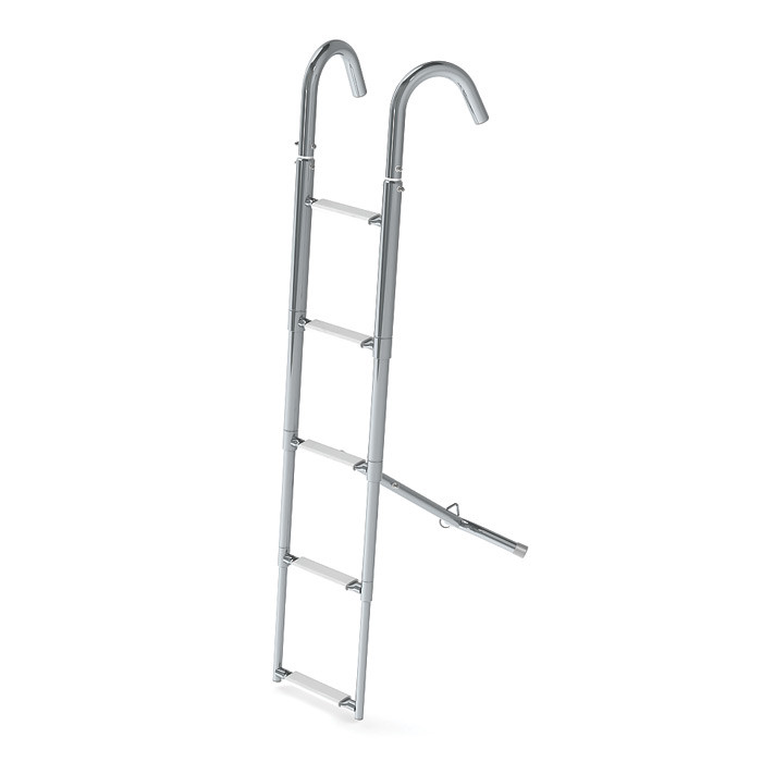 Трап телескопический носовой, 5 белых ступени (ширина 275 мм.), арт. 040108WT,          Техномарин 