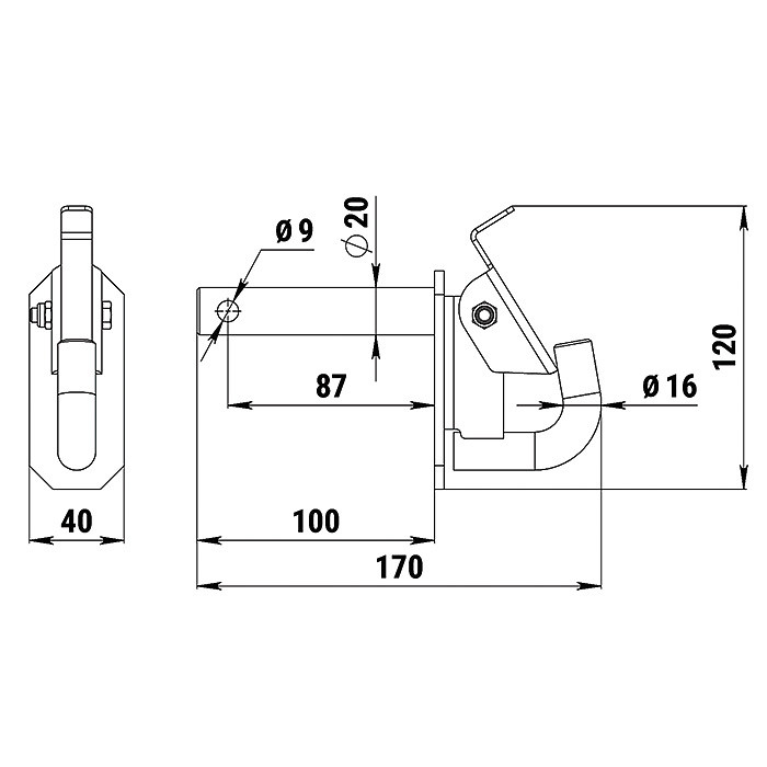 Прицепной крюк для снегохода POLARIS, арт. 100204T,          Техномарин 