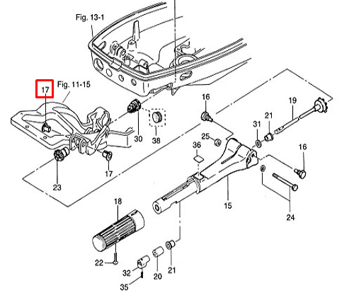 Втулка румпеля пластиковая Tohatsu 9.9-30, M40C (WaveMarine), арт. 345-63207-0 (20F-04.00.00.03),          WaveMarine 