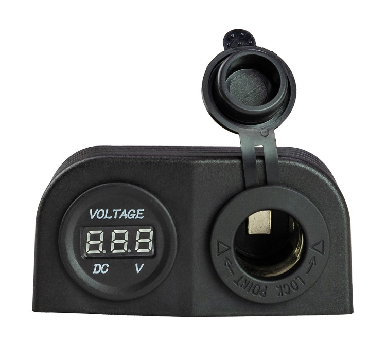 Разъем прикуривателя и цифровой вольтметр для крепления на приборной панели, арт. AD6-1011/4010,          AAA  Разъем прикуривателя и цифровой вольтметр для крепления на приборной панели, арт. AD6-1011/4010,          AAA