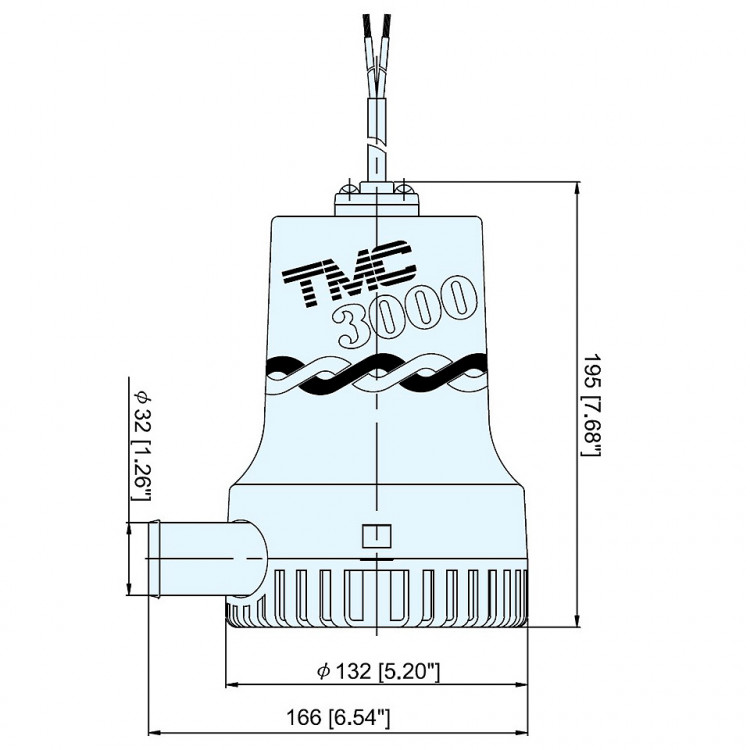 Трюмная помпа "ТМС 3000", 180 л/мин 12volt, арт. 10014904,          TMC 