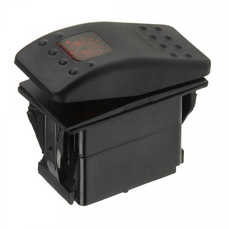 Переключатель трехпозиционный  (ON)-OFF-(ON) 12В/20А с подсветкой, SK-A12627GR-ts, арт. SK-A12627GR-ts,          Skipper 