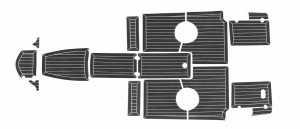 Комплект палубного покрытия для Феникс 510BR, тик черный, с обкладкой, Marine Rocket