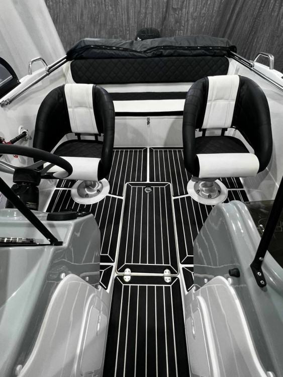 Комплект палубного покрытия для Феникс 510BR, тик черный, с обкладкой, арт. teak_510br_black_2,          MARINE ROCKET 