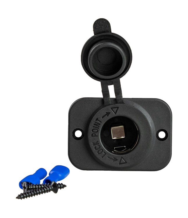 Разъем прикуривателя на панели, врезной, чёрный, арт. AD1111,          AAA  Разъем прикуривателя на панели, врезной, чёрный, арт. AD1111,          AAA