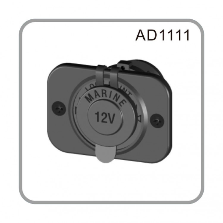 Разъем прикуривателя на панели, врезной, чёрный, арт. AD1111,          AAA  Разъем прикуривателя на панели, врезной, чёрный, арт. AD1111,          AAA