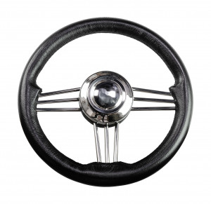 Рулевое колесо Osculati, диаметр 350 мм, цвет черный (имитация кожи)