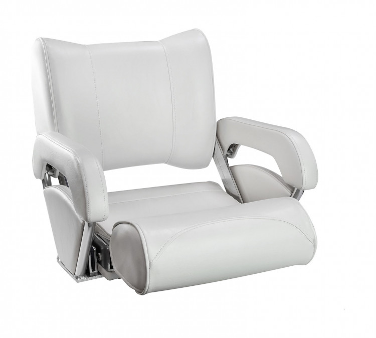 Кресло с перекидной спинкой и болстером Twin 46 Flip Up, обивка белый винил, арт. 15102W-MR,          MARINE ROCKET 
