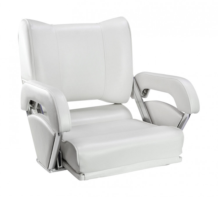 Кресло с перекидной спинкой и болстером Twin 46 Flip Up, обивка белый винил, арт. 15102W-MR,          MARINE ROCKET 