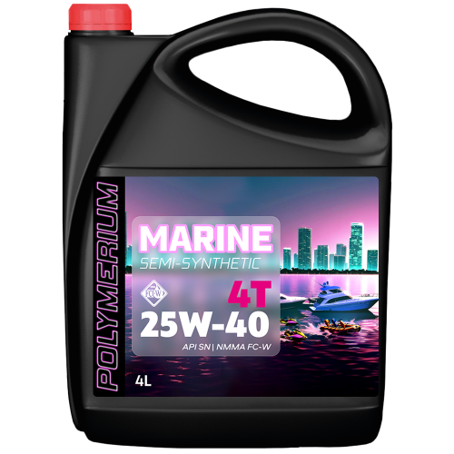 Масло POLYMERIUM MARINE 4T 25W-40 semi-synthetic 4L, plmma425404 , арт. plmma425404,          POLYMERIUM 