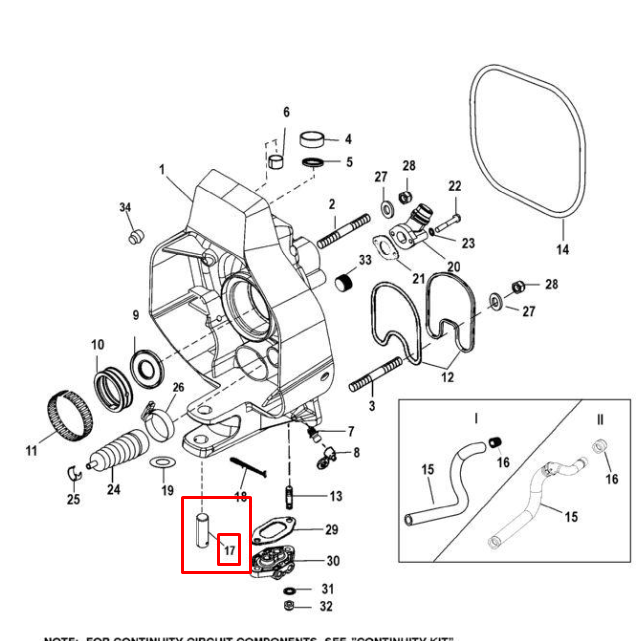 Штифт транцевого подшипника Mercruiser Alpha One/Bravo I/II/III (17-99353) (Quicksilver), арт. 8M0073409,          MERCURY 