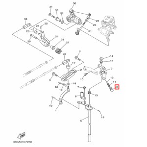 Зажим пружины фиксатора тяги вкл.скорости Yamaha F30-70 (62Y-42715-01)