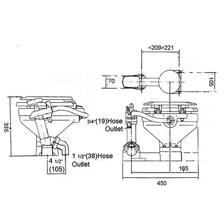 Унитаз ручной Compact, арт. 10005646,          Matromarine 